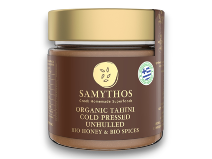 Samythos - Tahini ecológico integral con miel y especias 200gr