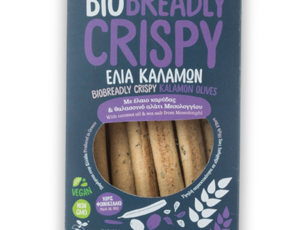 Joice Foods - Palitos de pan Bio Breadly Crispy con aceitunas de Kalamata 120gr